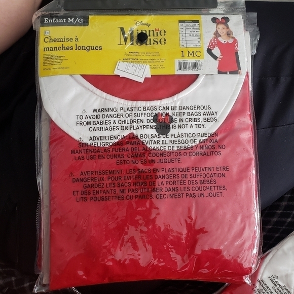 NWT Minnie Mouse Disney Halloween Costume Girl's Size 8-10 & 12-14 Long Sleeve - Picture 2 of 4